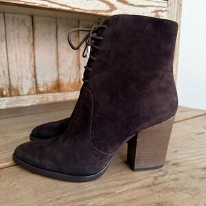 Marc Fisher Dark Brown Suede Ankle Boots NWT Size 7.5